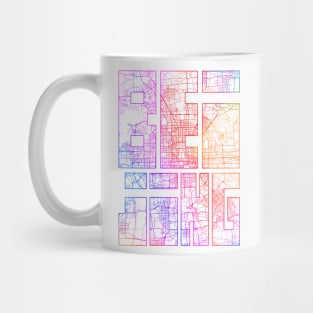 Beijing, China City Map Typography - Colorful Mug